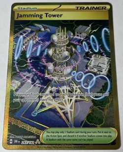 Jamming Tower Pokemon TCG Destined Rivals Hyper Rare Card 243/182 NM Condition - Image 2