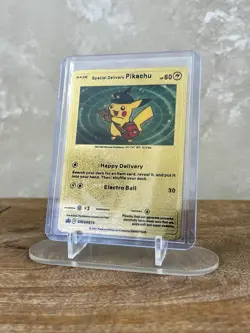 Special Delivery Pikachu Gold Foil Pokemon Promo Card SWSH074 - Stunning! - Image 2