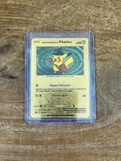 Special Delivery Pikachu Gold Foil Pokemon Promo Card SWSH074 - Stunning! - Image 5