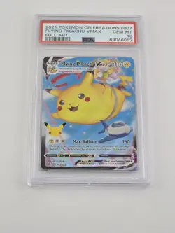 2021 POKEMON CELEBRATIONS #007 FULL ART/FLYING PIKACHU VMAX PSA 10 - Image 1