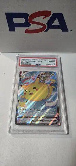 2021 POKEMON CELEBRATIONS #007 FULL ART/FLYING PIKACHU VMAX PSA 10 - Image 1