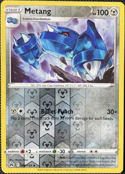Metang 090/159 Crown Zenith Reverse Holo - Pokemon Card - Image 1