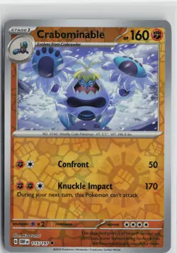 Pokemon Crabominable 115/197 SV03: Obsidian Flames Uncommon card NM - Image 1