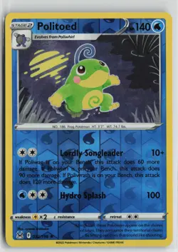 Pokemon Politoed 032/196 SWSH11: Lost Origin Rare card NM - Image 1