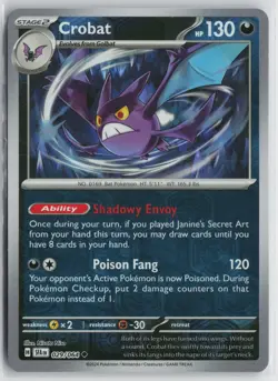 Pokemon Crobat 029/064 SV: Shrouded Fable Uncommon card NM - Image 1