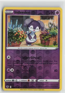 Pokemon Indeedee 086/195 SWSH12: Silver Tempest Common card NM - Image 1