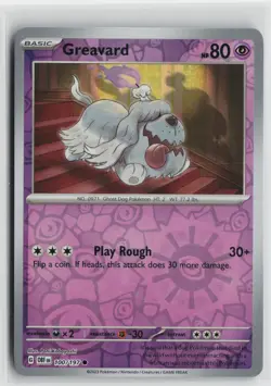 Pokemon Greavard - 100/197 SV03: Obsidian Flames Common card NM - Image 1