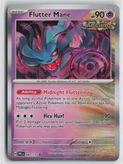 Pokemon Flutter Mane 043/131 SV: Prismatic Evolutions Rare card NM - Image 1
