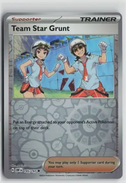 Pokemon Team Star Grunt 195/197 SV03: Obsidian Flames Uncommon card NM - Image 1