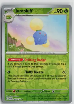 Pokemon Jumpluff 003/193 SV02: Paldea Evolved Rare card NM - Image 1