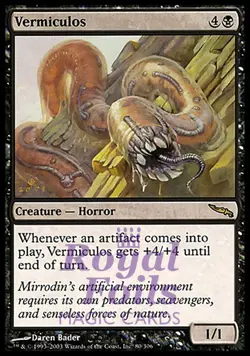 Vermiculos 1x FOIL MDN MTG Mirrodin Rare MINT black - Image 1