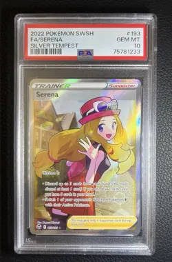 Serena 193/195 Silver Tempest PSA 10 - FULL ART POKEMON TRAINER HOLO - Image 1