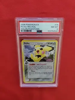 Pokemon: Pichu #76/110 Reverse Holo EX Holon Phantoms 2006 STAMPED - PSA 8 - C8 - Image 4
