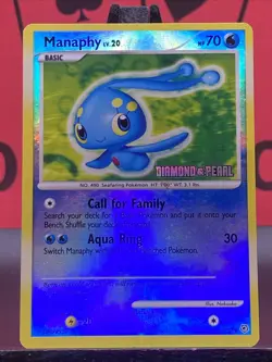 Manaphy 9/130 Diamond & Pearl Stamped Reverse Holo Rare Pokemon TCG 2007 LP - Image 3