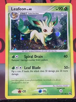 Leafeon 24/100 Majestic Dawn Swirls Holo Rare Pokemon TCG 2008 LP - Image 3