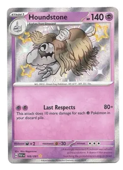 Houndstone 168/091 SV: Paldean Fates Holo Shiny Rare Pokemon TCG - NM - Image 1