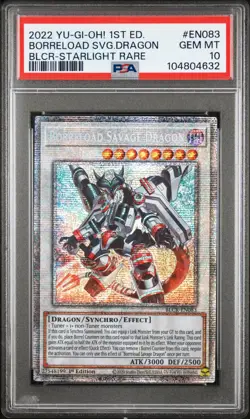 Borreload Savage Dragon Yugioh 2022 BLCR-EN083 Starlight Rare 1st Edition PSA 10 - Image 1