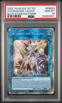 Accesscode Talker Yugioh 2022 BLCR-EN093 Starlight Rare 1st Edition PSA 10 - Image 1