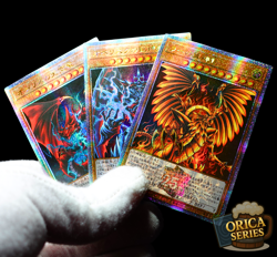 Yugioh Slifer Obelisk Ra God Card Set QCR Secret Rare Alt Art Holo Anime Custom - Image 1