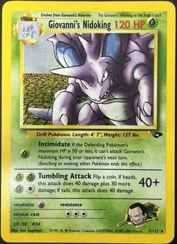 Giovanni's Nidoking 7/132 Pokemon Gym Challenge Rare Holo Pokemon Card LP - Image 1