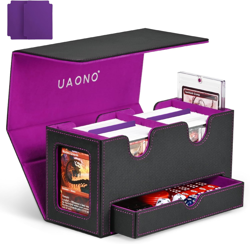 Card Deck Box for MTG, Double Card Storage Box with 2 Commander Display & 1 Dice - Image 1