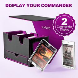 Card Deck Box for MTG, Double Card Storage Box with 2 Commander Display & 1 Dice - Image 2