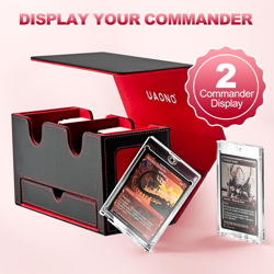 Card Deck Box for MTG, Double Card Storage Box with 2 Commander Display & 1 Dice - Image 2