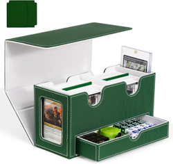 Card Deck Box for MTG, Double Card Storage Box with 2 Commander Display & 1 Dice - Image 1