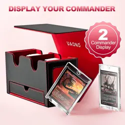 Card Deck Box for MTG, Double Card Storage Box with 2 Commander Display & 1 Dice - Image 2