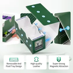 Card Deck Box for MTG, Double Card Storage Box with 2 Commander Display & 1 Dice - Image 5