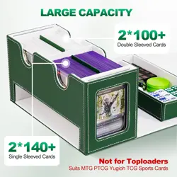 Card Deck Box for MTG, Double Card Storage Box with 2 Commander Display & 1 Dice - Image 4