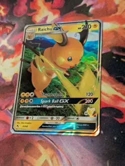 Raichu GX 20/68 Hidden Fates Pikachu Stamped Ultra Rare Holo Pokemon Card LP - Image 3