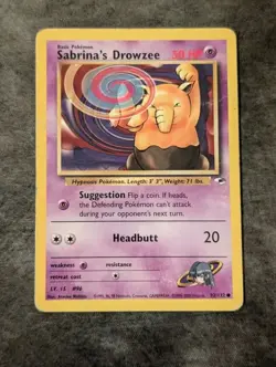 Sabrina's Drowzee 92/132 Vintage Wizards 1999-2000 Pokemon Card Gym Heroes MP - Image 1
