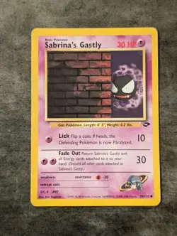 Sabrina's Gastly 96/132 Vintage Wizards 1999-2000 Gym Challenge LP Pokemon Card - Image 1