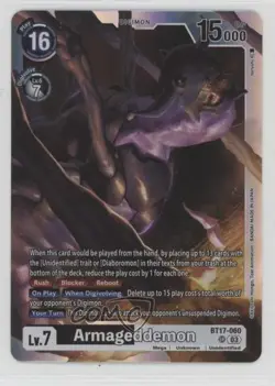 2024 Digimon Card Game - Secret Crisis Armageddemon #BT17-060 - Image 1
