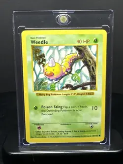 Pokemon TCG Weedle Base Set PSA 9 Mint, Shadowless, Common Card 69/102 Vintage - Image 1