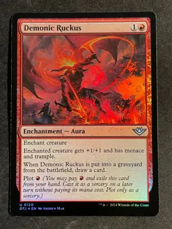 MTG Demonic Ruckus, NM-Mint, (OTJ #0120) Foil - Image 1