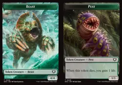 MTG Commander EOE TOKEN Beast (((#0006))) Pest #0009 PLAYSET 4X X4 - Image 1