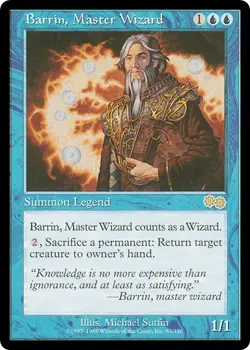 BARRIN, MASTER WIZARD x1 mtg NM/NM- Urza's Saga 1 Rare - Image 1