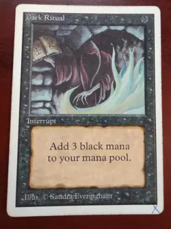 DARK RITUAL x1 mtg DAMAGED Unlimited 1 Common - Image 1