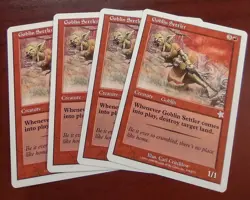 GOBLIN SETTLER x4 mtg EX/NM Starter 1999 4 Unc - Image 1