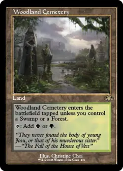 Retro WOODLAND CEMETERY x4 mtg NM-M Dominaria Remastered 4 Rare - Image 1