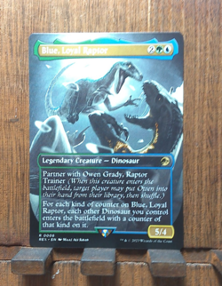 MTG🌳🌊 Blue, Loyal Raptor (Borderless) Universes Beyond: Jurassic World Col❤.. - Image 2