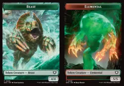 MTG Commander EOE TOKEN Beast (((#0006))) Elemental (((#0008))) PLAYSET 4X X4 - Image 1