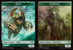 MTG Commander EOE TOKEN Beast (((#0006))) Elemental (((#0007))) PLAYSET 4X X4 - Image 1