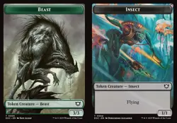 MTG Commander EOE TOKEN Beast (((#0005))) Insect #0004 PLAYSET 4X X4 - Image 1
