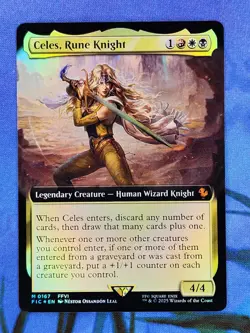 1x FOIL EXTENDED ART Celes, Rune Knight, NM, FIC, Magic: the Gathering, MtG - Image 1