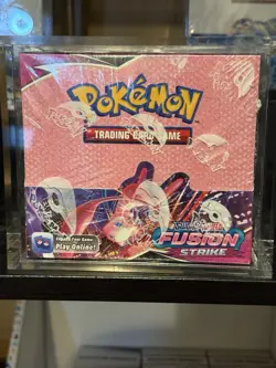 Pokemon Sword & Shield Fusion Strike Booster Box Factory Sealed Small Side Tear - Image 1