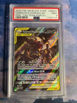 Pokemon Umbreon & Darkrai GX Tag Team Powers Coll. Full Art Promo SM241 PSA 9 - Image 1