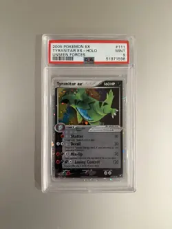 Pokemon Tyranitar ex 111 EX Unseen Forces Ultra Rare Holo PSA 9 MINT - Image 1
